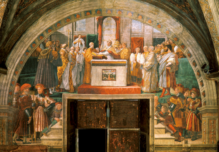   拉斐尔·桑西  Raffaello Santi——署名室壁画  利奥三世宣誓